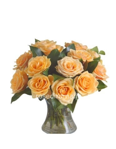 Bouquet Con 18 Roselline Arancio