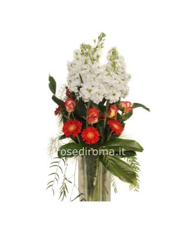 Mazzo Di Fiori Con Violacciocche E Gerbere