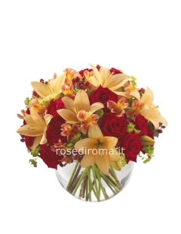 mazzo di lilium arancio SENZA rose rosse